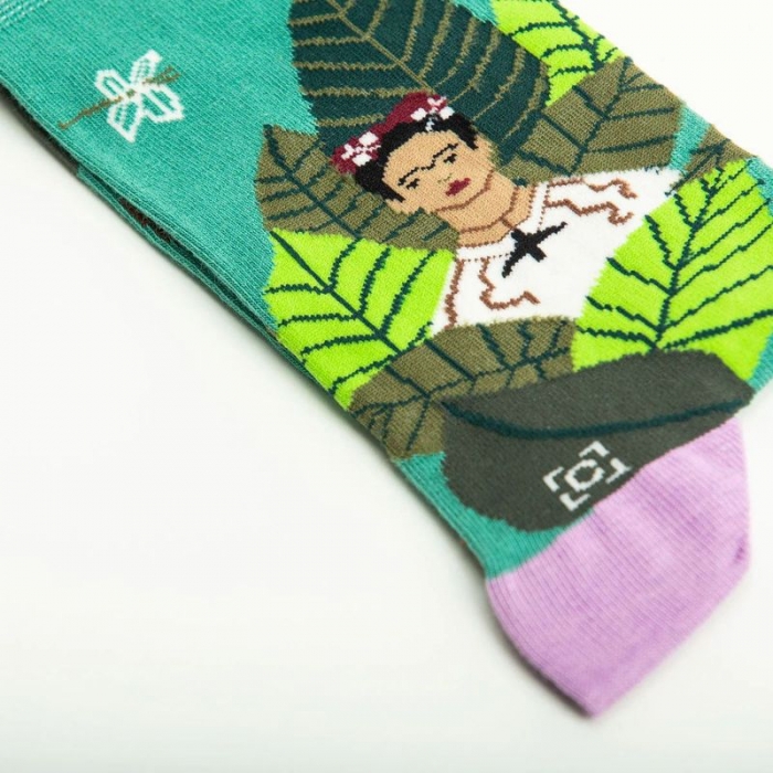 Socken Kunstwerke - Kahlo "Selbstporträt mit Affen"